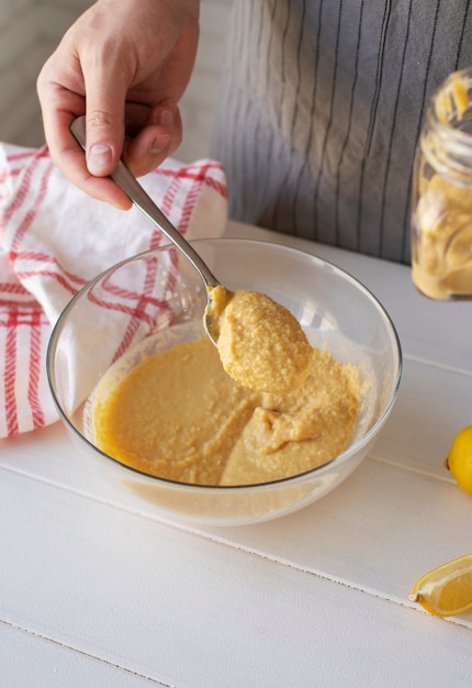 Colorful and tasty hummus with ingredients