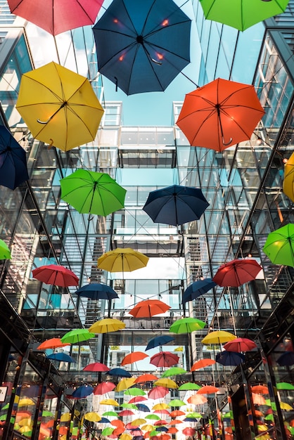 Free Photo colorful umbrella roof