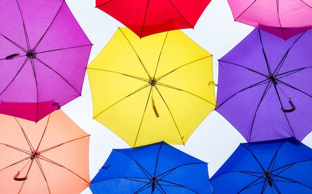 Free photo colorful umbrellas