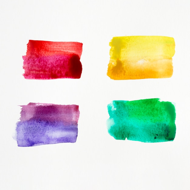 Free Photo colorful watercolor brush strokes