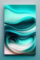 Free photo a colorful wave background with a blue and green wave pattern.