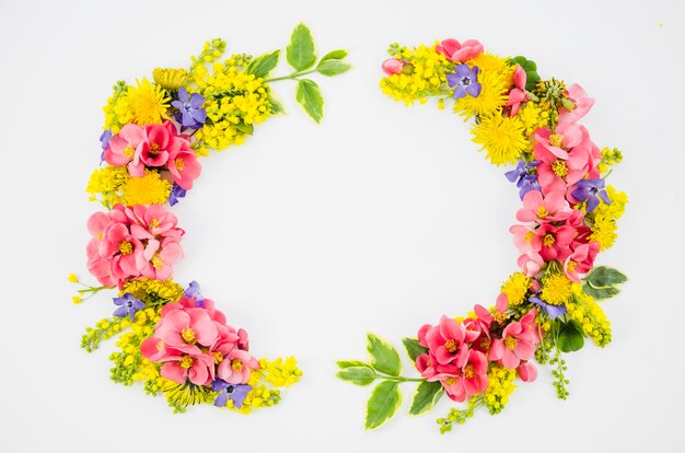 Colorful wreath of flowers