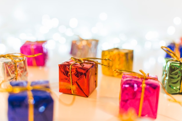 Free photo colourful decorative present boxes