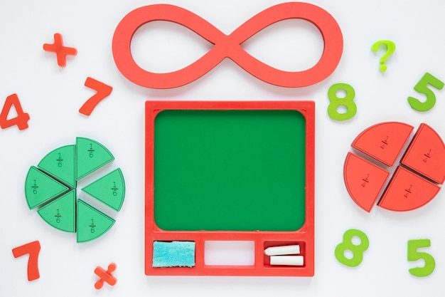 Free photo colourful math numbers and infinite numbers with fractions