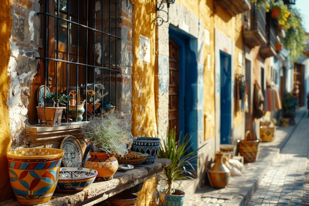 Free photo colourful mexican house