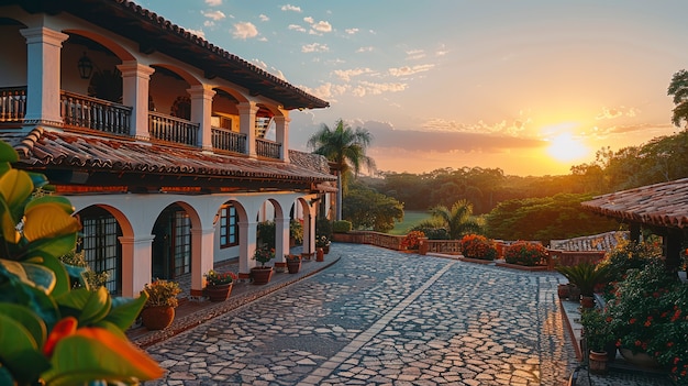 Free photo colourful mexican house