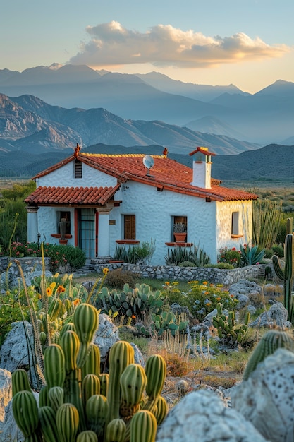 Free photo colourful traditional mexican house