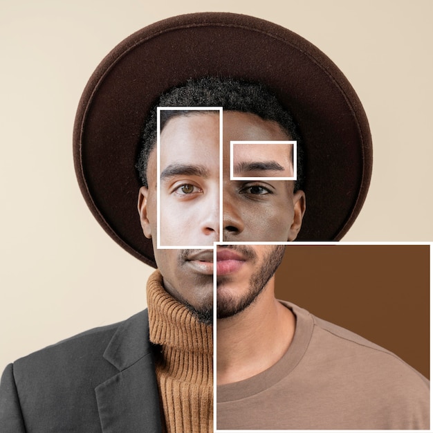 Free photo combination of facial features concept