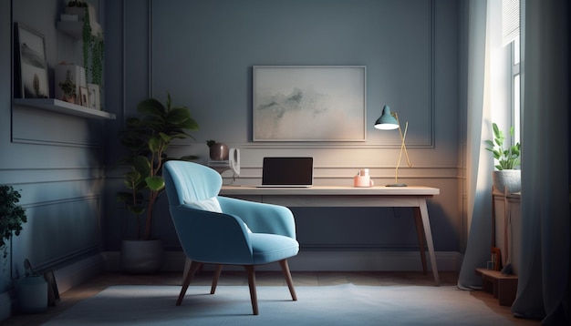 Free photo comfortable armchair illuminated by modern electric lamp generated by ai