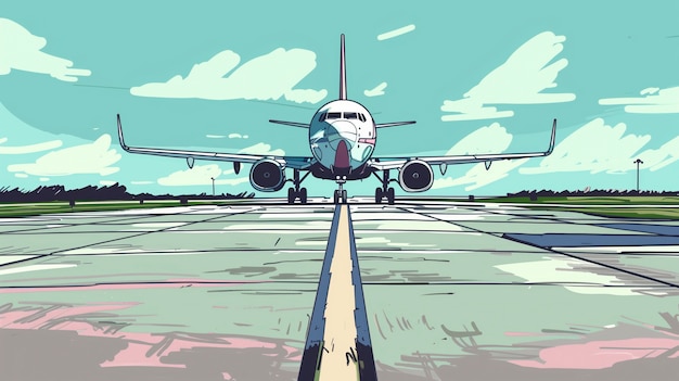 Free Photo comic style airplane illustration