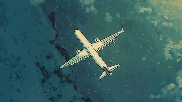 Free Photo comic style airplane illustration