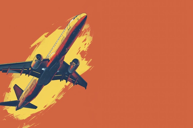 Free Photo comic style airplane illustration