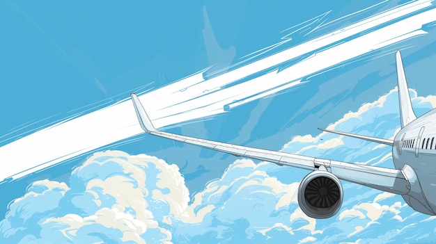 Free Photo comic style airplane illustration