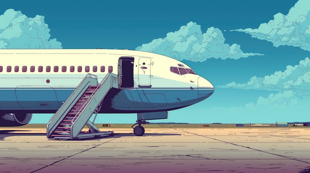 Free photo comic style airplane illustration