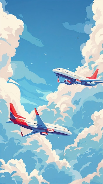 Free Photo comic style airplane illustration