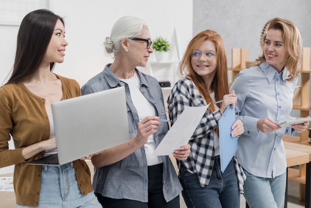 Community of beautiful women working together