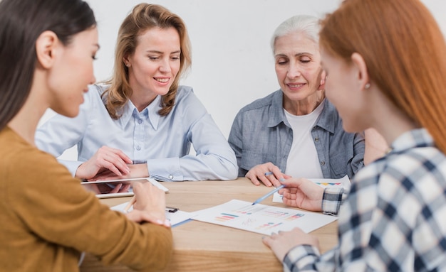 Community of women making plans together