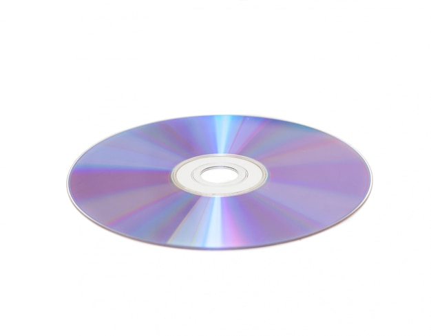 Compact disc with white background