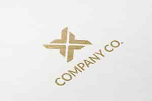 Free photo company co. business logo in gold emboss