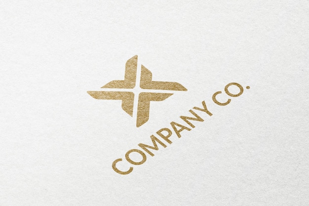 Free Photo company co. business logo in gold emboss