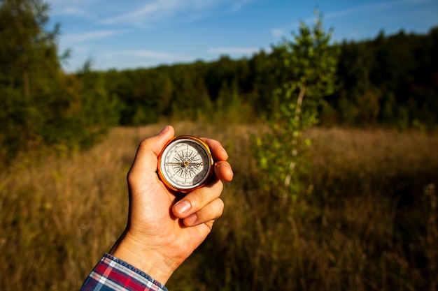 Free photo compass for direction in the field