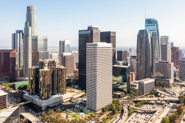 Free Photo complex aerial view of city