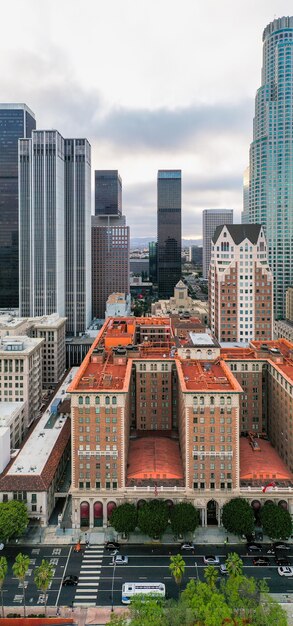 Complex aerial view of city