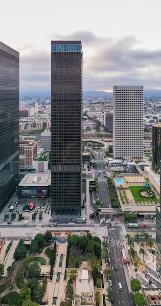 Complex aerial view of cityscape