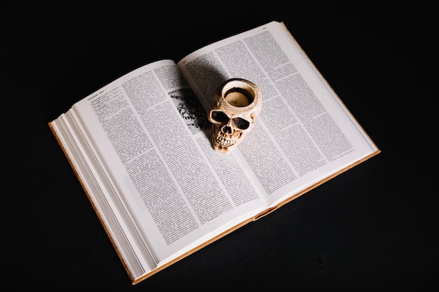 Free Photo composed book and skull