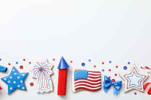 Free photo composition for 4 july independence day of usa space for text