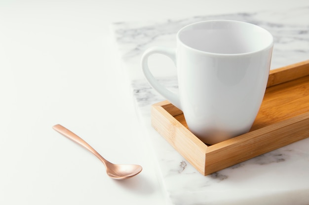 Composition of beautiful tableware on the table