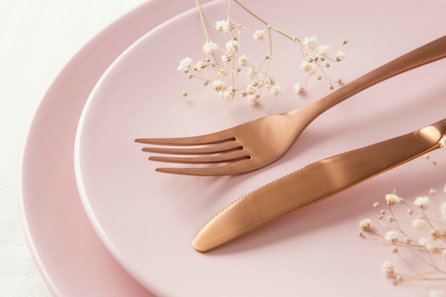 Free photo composition of beautiful tableware on the table