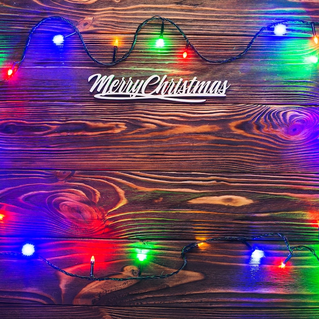 Composition for christmas with colorful lights