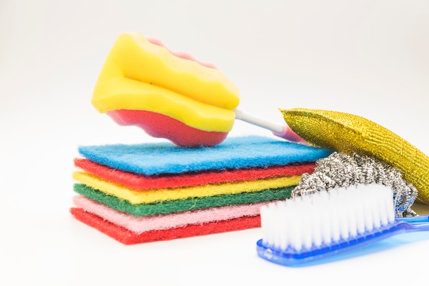 Free photo composition of cleaning objects