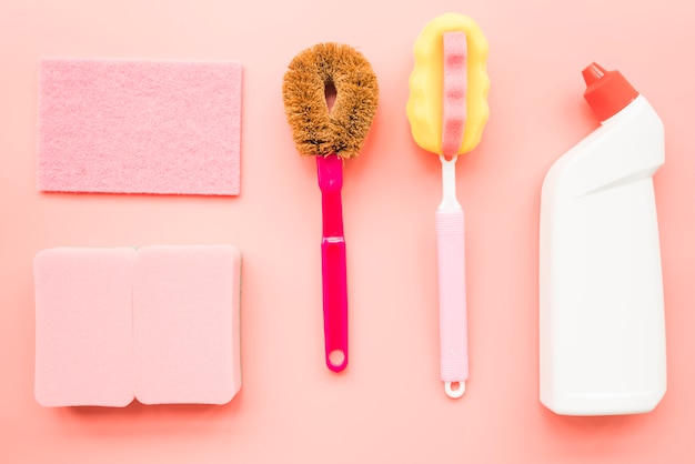 Free photo composition of cleaning objects