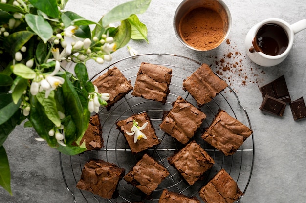 Composition of delicious homemade dessert