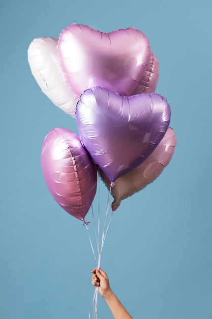 Free photo composition of different festive balloons