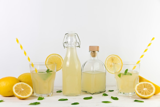 Free Photo composition of fresh homemade lemonade 