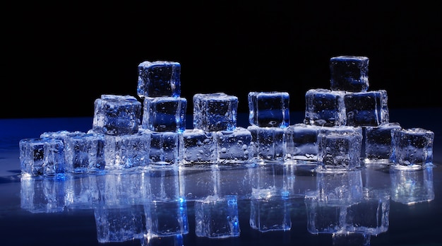 Free photo composition of ice cubes