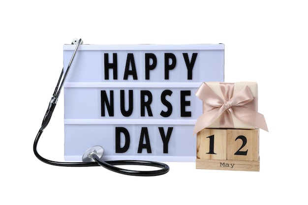 Composition for International nurse and doctor day isolated on white background