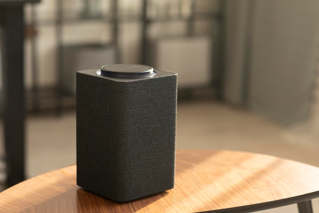 Free Photo composition of smart speaker on the table