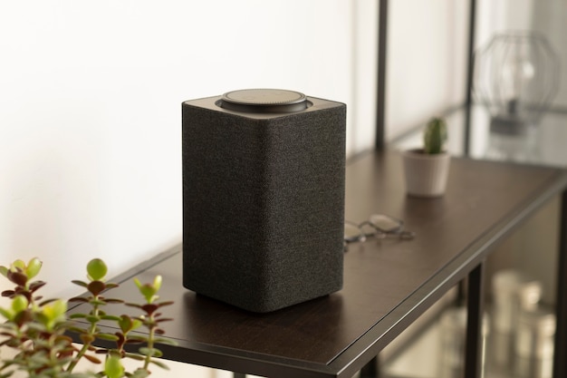 Composition of smart speaker on the table