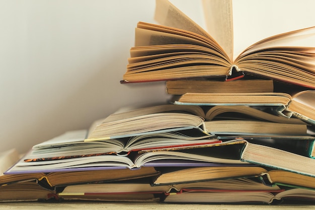 Composition with books on the table