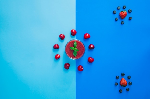 Free Photo composition with circles of fruits