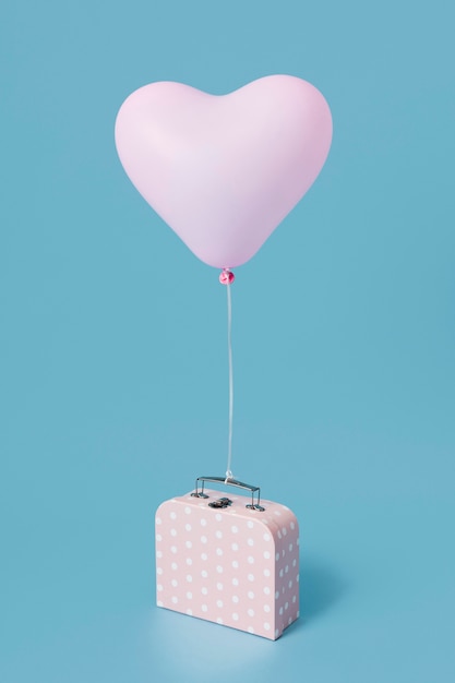 Free photo composition with cute heart balloon