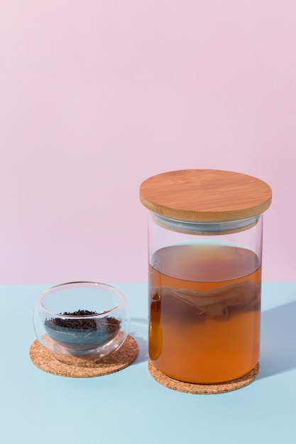 Free Photo composition with delicious kombucha drink