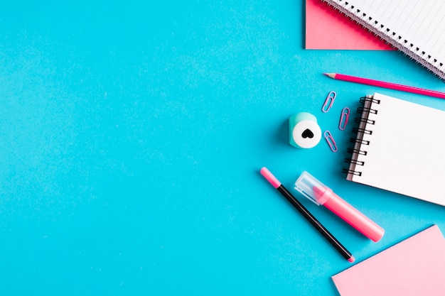 Composition with office tools on desk