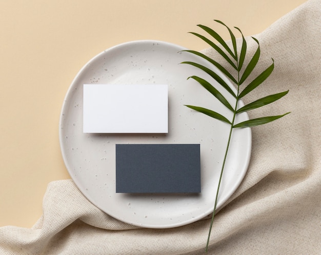 Composition with stationery elements on beige