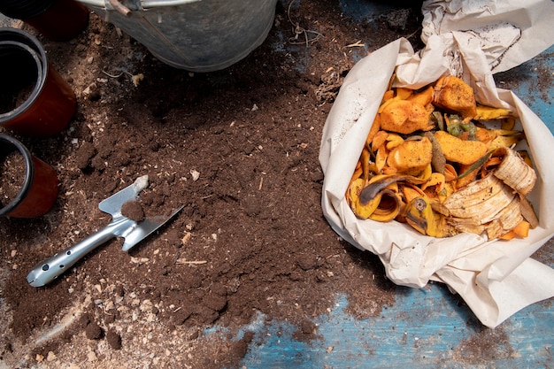 Free photo compost still life concept