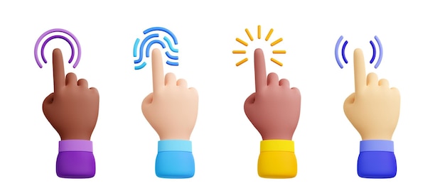 Free Photo computer cursor with hand and click icon